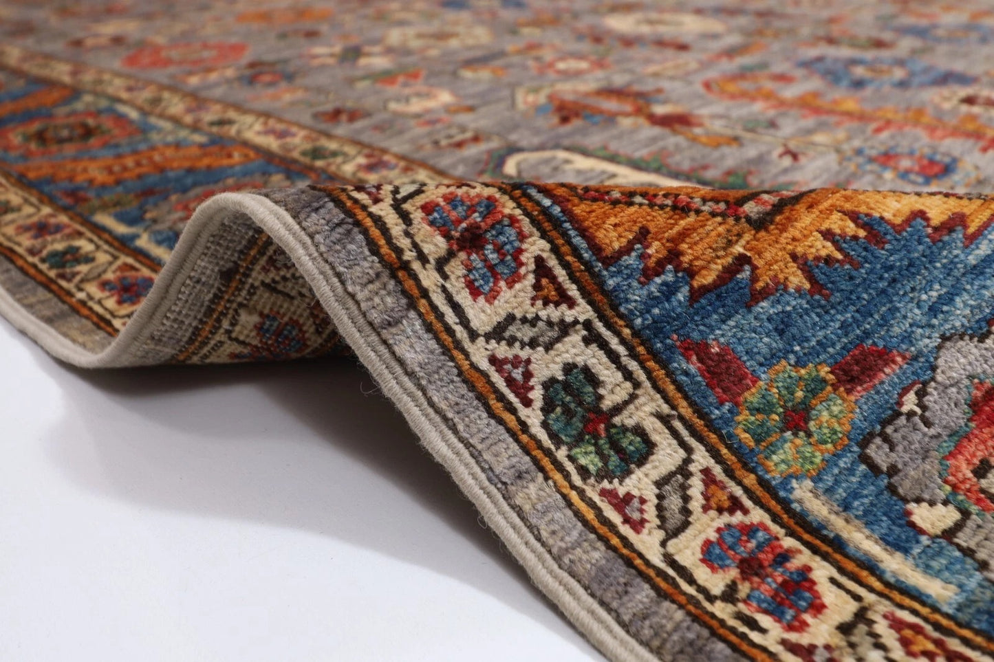 188 x 273 cm |  Bidjar Gray Afghan Tribal Hand Knotted Veg Dye Wool carpet