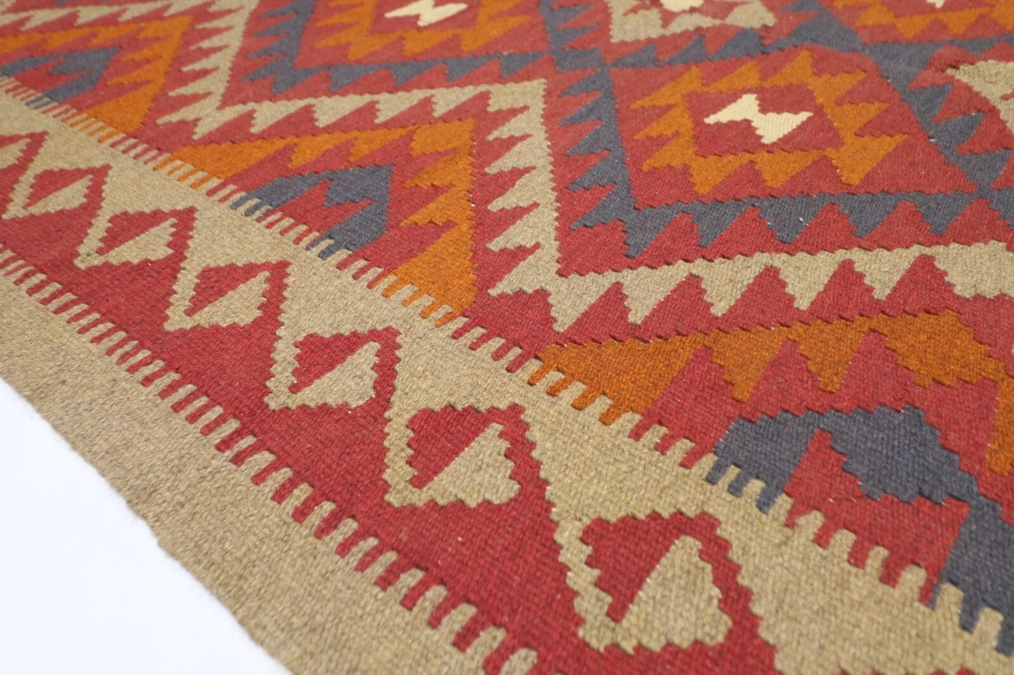 144 x 244 cm | Flat Weave Afghan Tribal Hand Knotted Veg Dye Wool Carpet