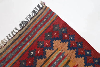 147 x 233 cm | Flat Weaved Afghan Tribal Hand Knotted Veg Dye Wool Carpet