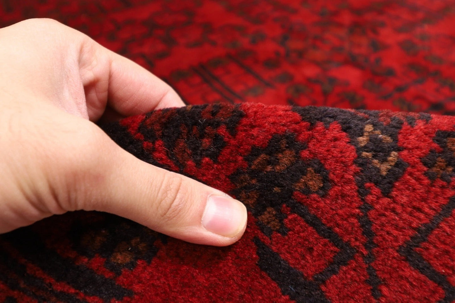 174 x 233 cm | Bokhara Afghan Tribal Hand Knotted Veg Dye Wool Carpet