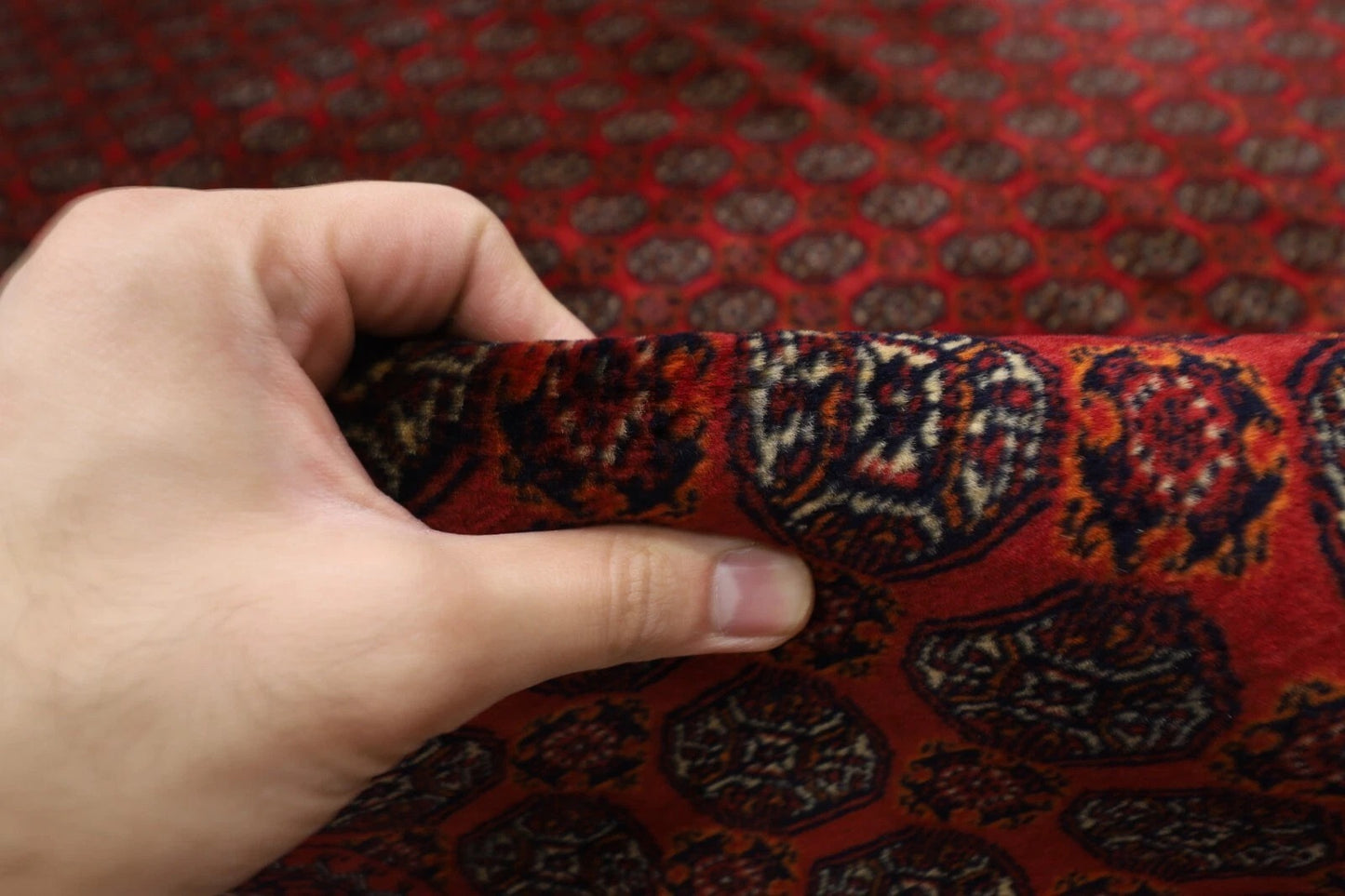 195 x 297 cm | Fine Mori Bokhara Afghan Tribal Hand Knotted Carpet