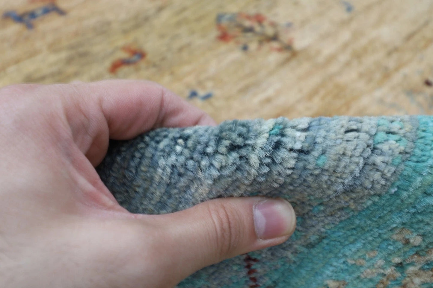 166 x 247 cm | Landscape Afghan Tribal Hand Knotted Veg Dye Wool Carpet