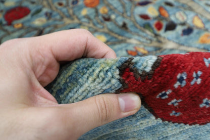 178 x 246 cm | Pomegranate Afghan Tribal Hand Knotted Veg Dye Wool Carpet