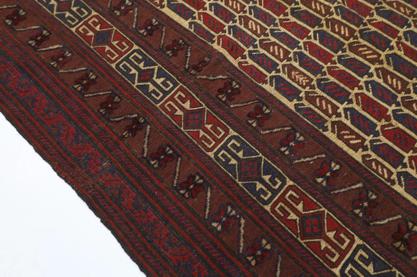 188 x 245 cm | Vintage Kilim Afghan Tribal Hand Knotted Veg Dye Wool Carpet