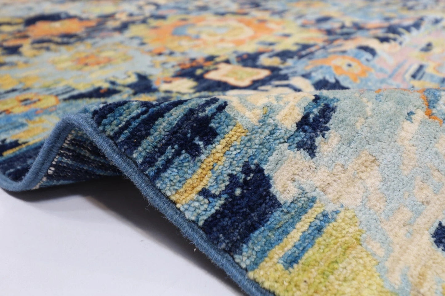 195 x 303 cm | Abstract Silk / Wool Afghan Tribal Hand Knotted Carpet