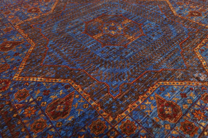 174 x 245 cm | Mamluk Afghan Tribal Hand Knotted Veg Dye Wool Carpet