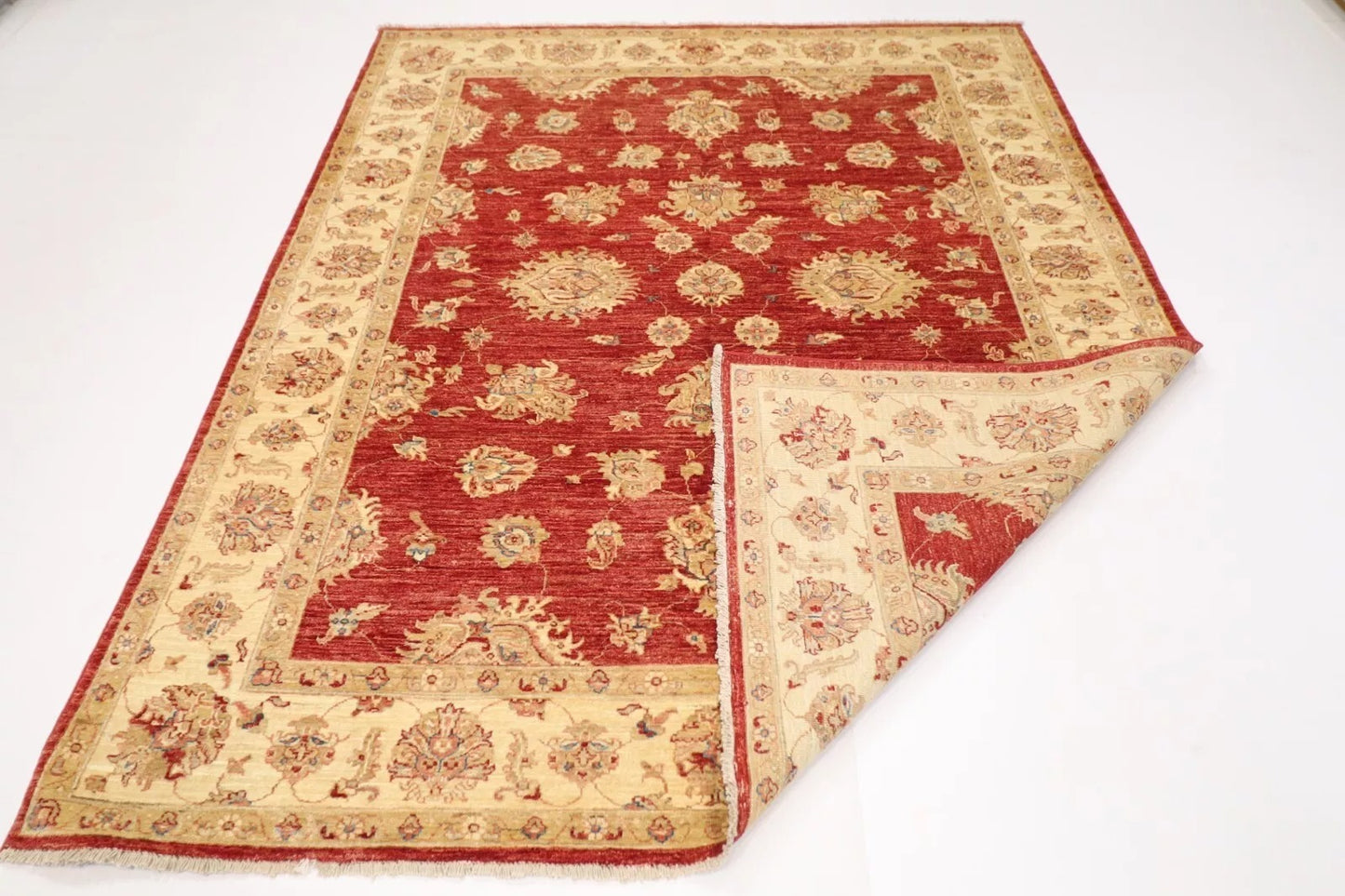 195 x 242 cm | Chobi Afghan Tribal Hand Knotted Veg Dye Wool Carpet