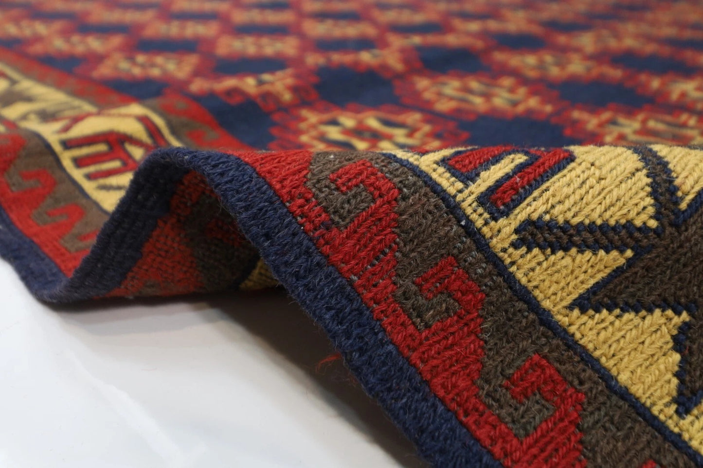 222 x 244 cm | Sumak Flat Weave Afghan Tribal Hand Knotted Veg Dye Wool Carpet