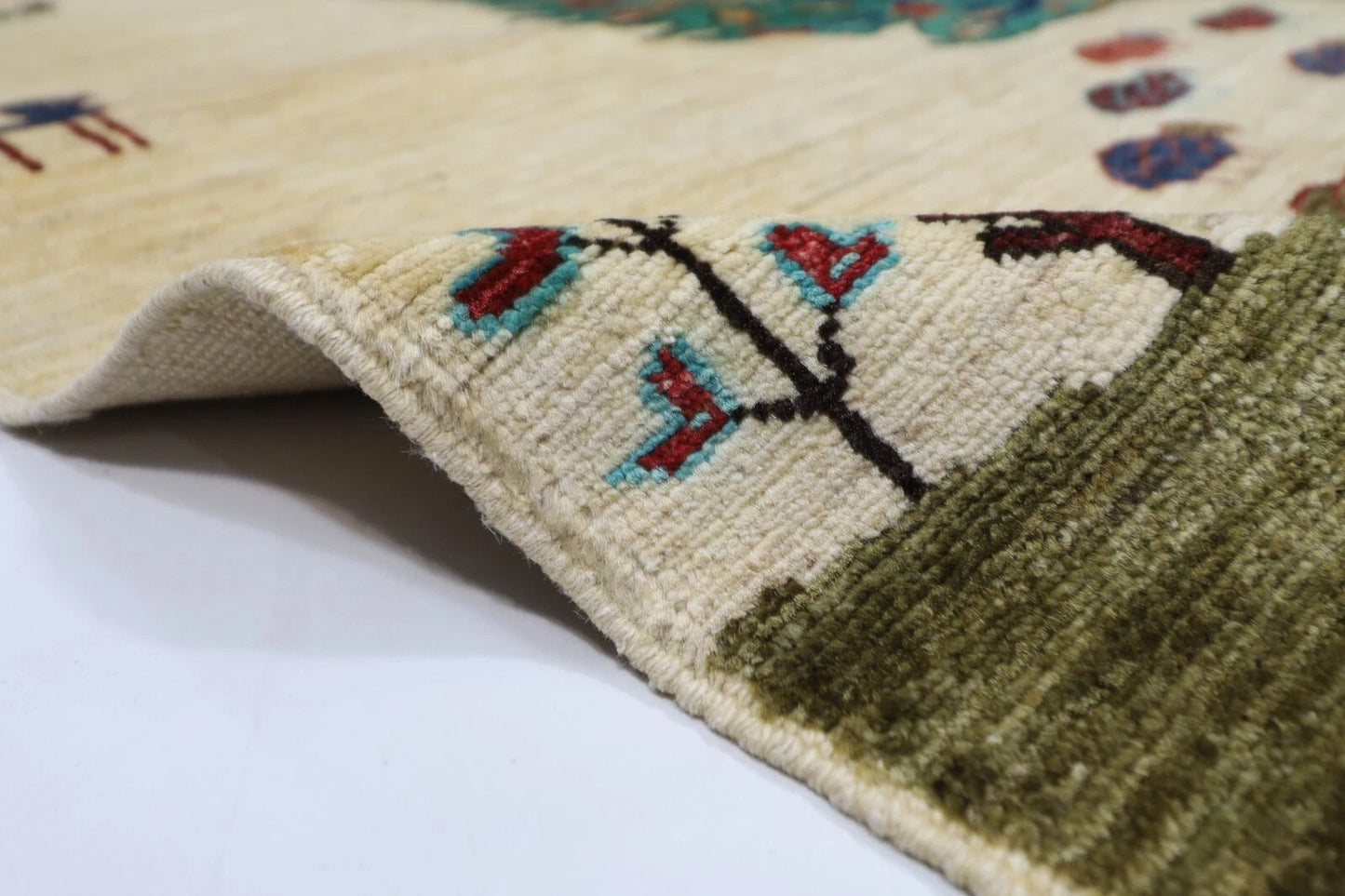 174 x 243 cm | Afghan Tribal Hand Knotted Veg Dye Wool Carpet