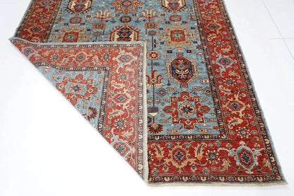 192 x 267 cm | Waziri Blue Afghan Tribal Hand Knotted Veg Dye Wool Carpet