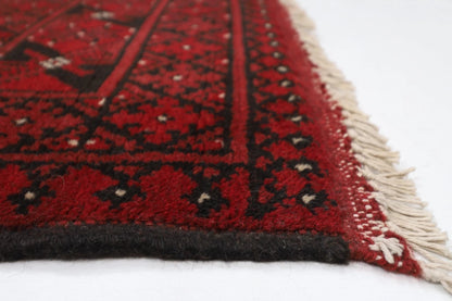 168 x 244 cm | Akja Bokhara Afghan Tribal Hand Knotted Veg Dye Wool Carpet