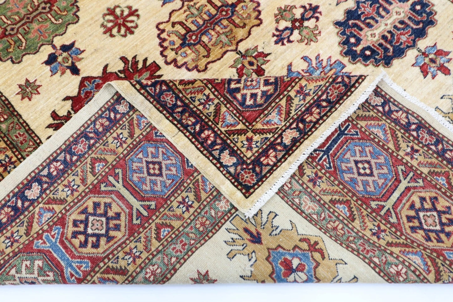 185 x 286 cm | Kazak Afghan Tribal Hand Knotted Carpet