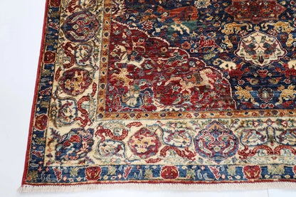 154 x 197 cm | Kerman Afghan Tribal Hand Knotted Veg Dye Wool Carpet