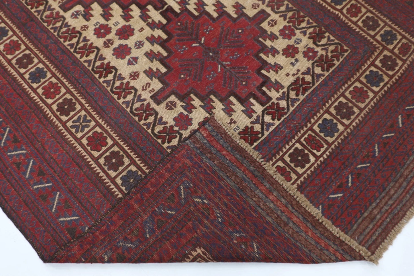 190 x 248 cm | Vintage Kilim Afghan Tribal Hand Knotted Veg Dye Wool Carpet