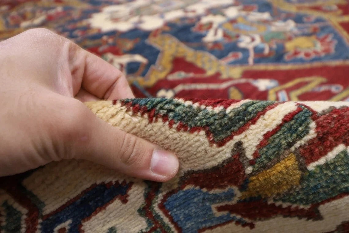 279 x 372 cm | Heriz Afghan Tribal Hand Knotted Carpet