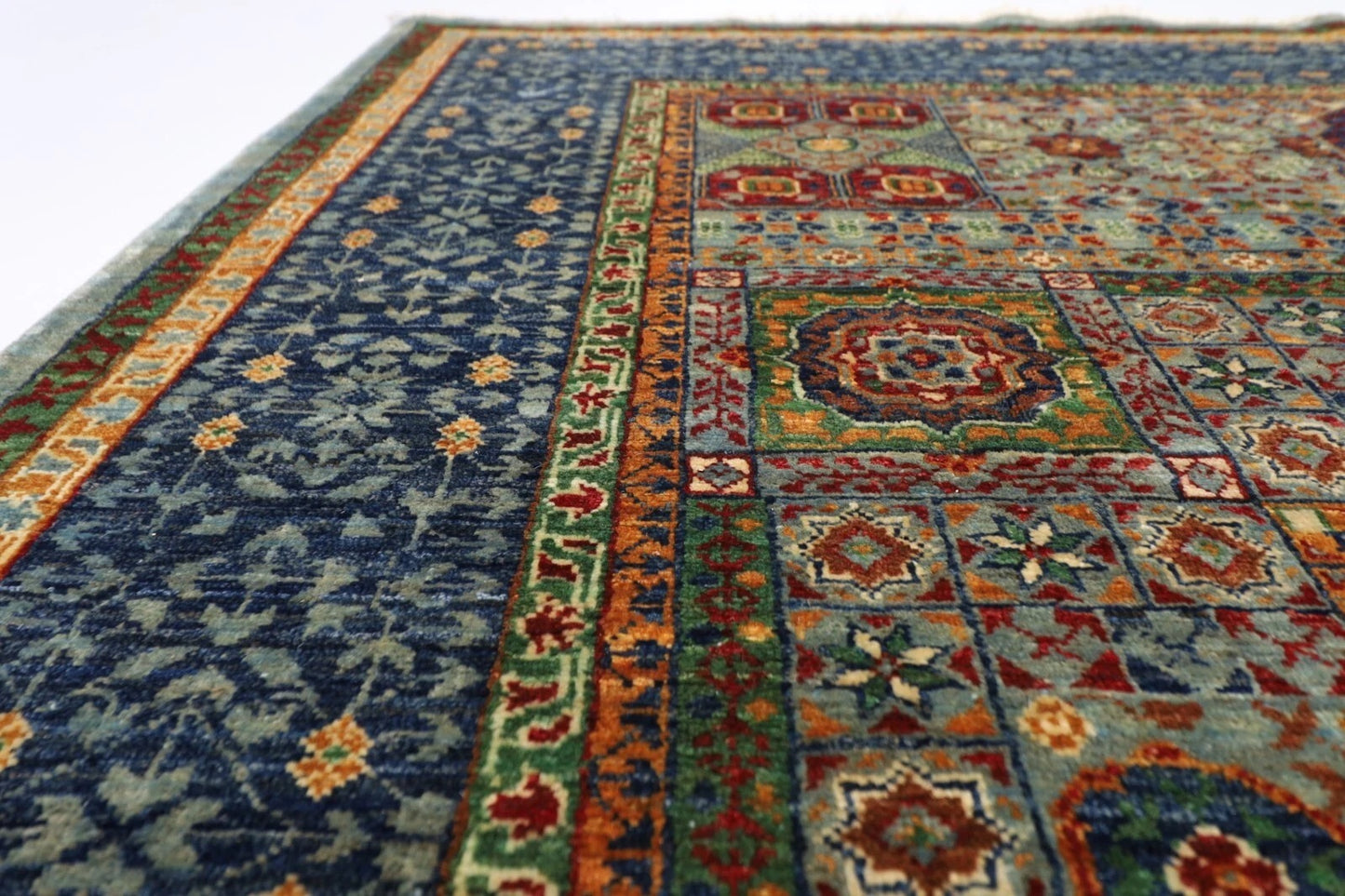 174 x 246 cm | Mamluk Afghan Tribal Hand Knotted Veg Dye Wool Carpet