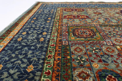 174 x 246 cm | Mamluk Afghan Tribal Hand Knotted Veg Dye Wool Carpet