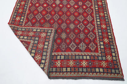 180 x 231 cm | Sumak Afghan Tribal Hand Knotted Veg Dye Wool Kilim