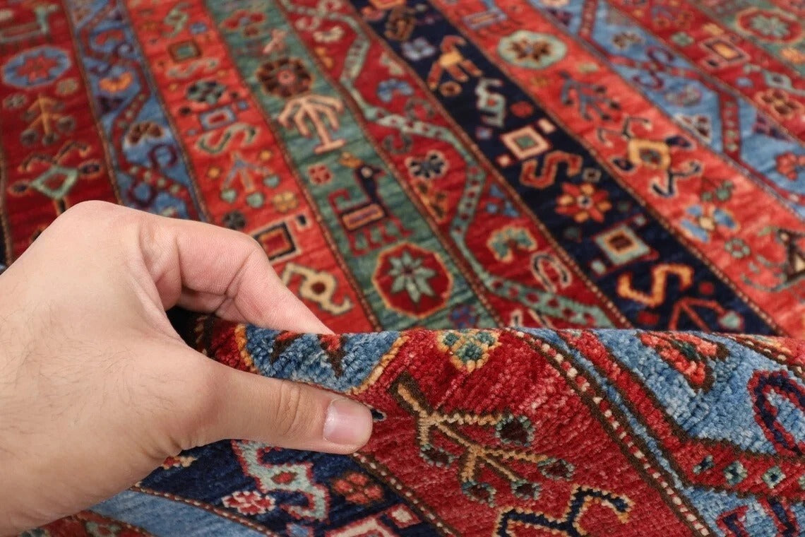 148 x 207 cm | Fine Afghan Tribal Hand Knotted Veg Dye Wool Carpet