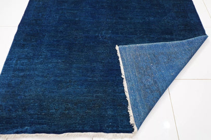 190 x 275 cm | Gabbeh Blue Afghan Tribal Hand Knotted Veg Dye Wool Carpet