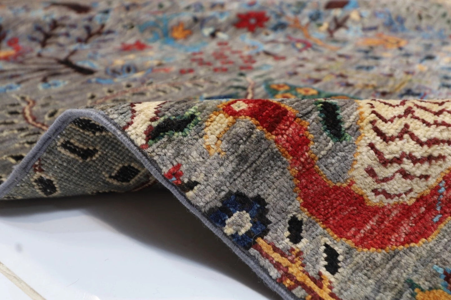361 x 537 cm | Birds Afghan Tribal Hand Knotted Carpet