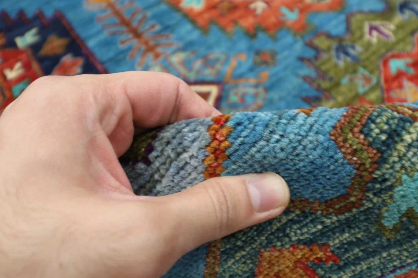 277 x 368 cm | Waziri Blue Afghan Tribal Hand Knotted Carpet