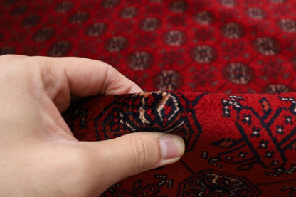 202 x 298 cm | Fine Mori Bokhara Afghan Tribal Hand Knotted Carpet