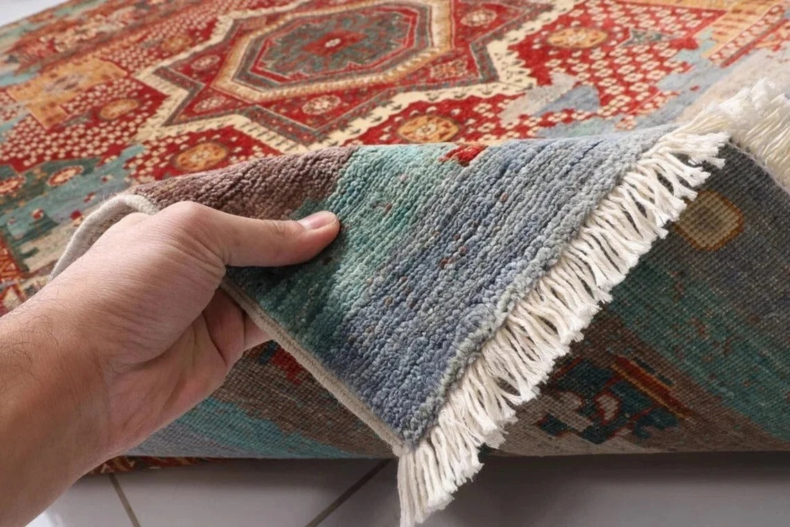 279 x 369 cm | Abstract Mamluk Afghan Hand Knotted Carpet