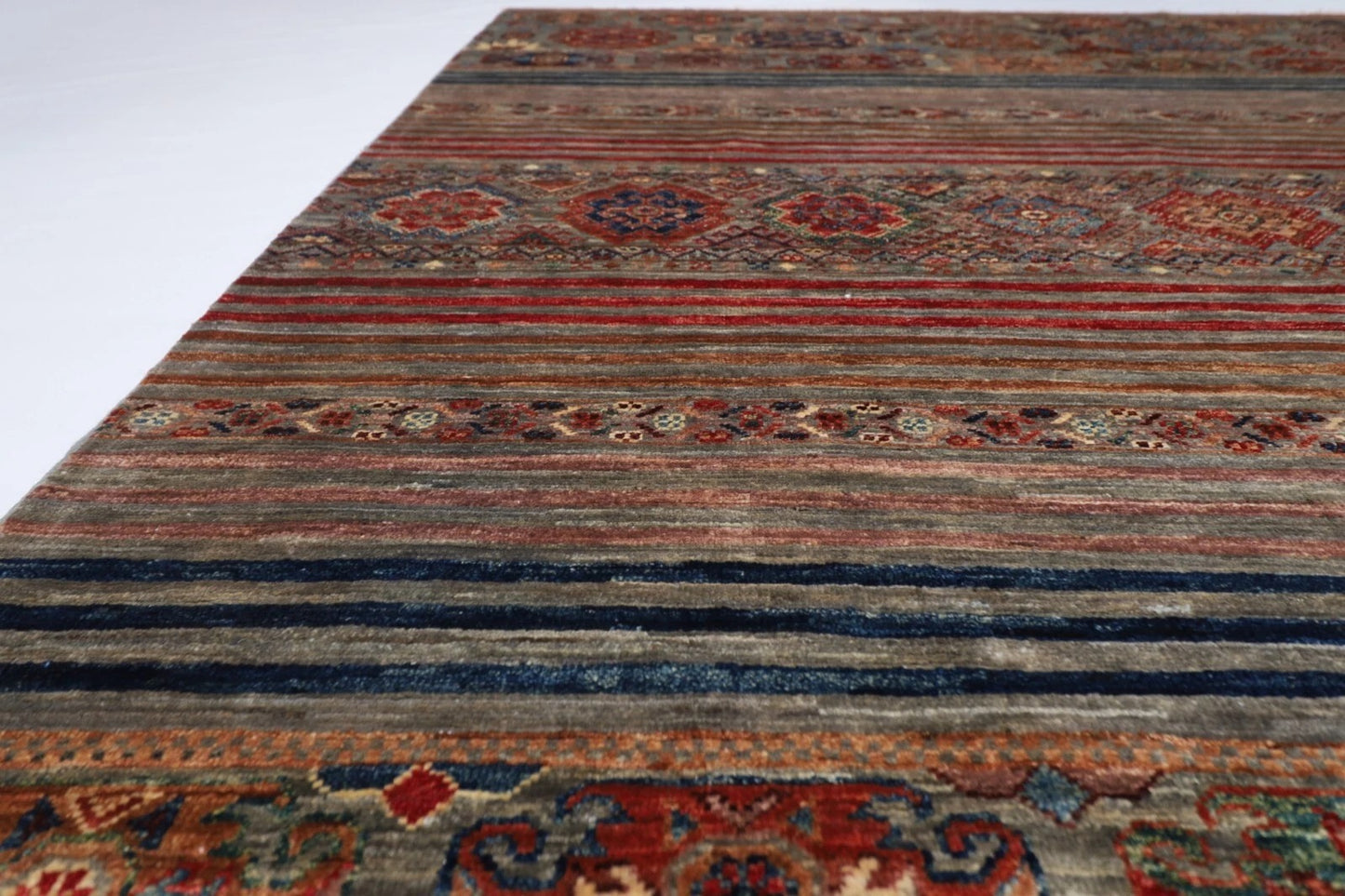 169 x 247 cm | Khorjun Afghan Tribal Hand Knotted Veg Dye Wool Carpet