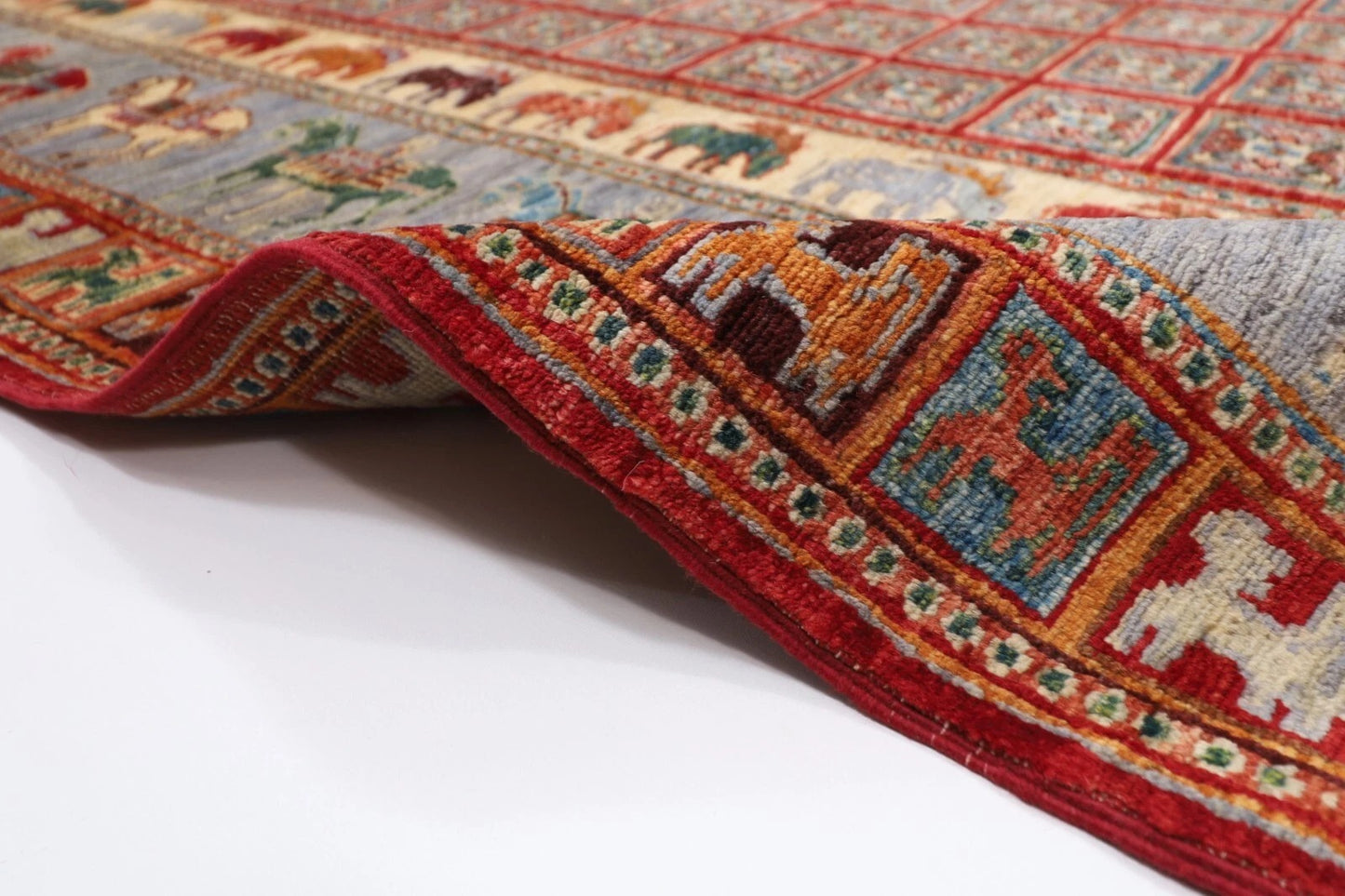 172 x 246 cm | Pazyryk Afghan Tribal Hand Knotted Veg Dye Wool Carpet