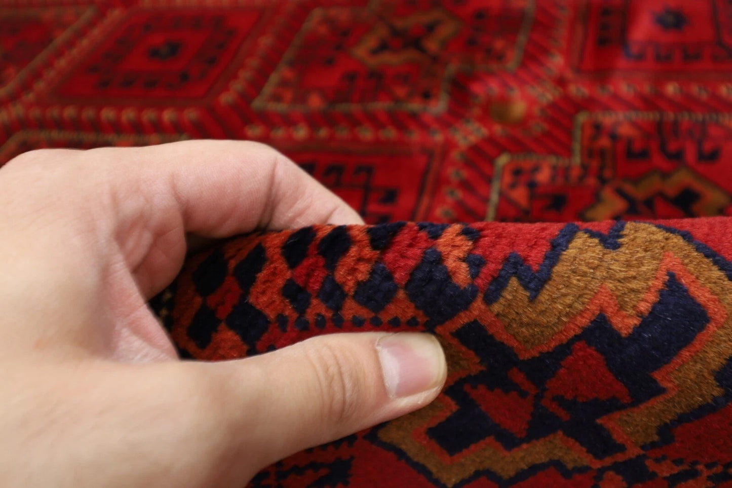 151 x 197 cm | Afghan Tribal Hand Knotted Veg Dye Wool Carpet