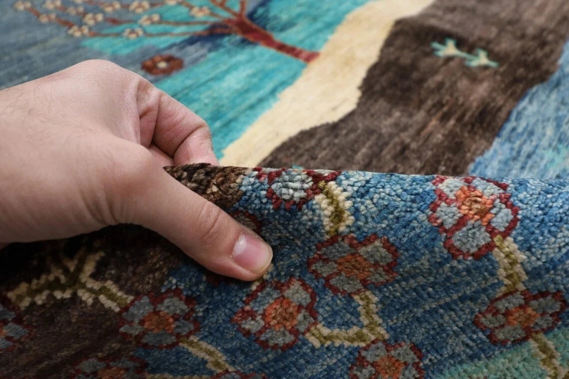 273 x 377 cm | Landscape Afghan Hand Knotted Carpet