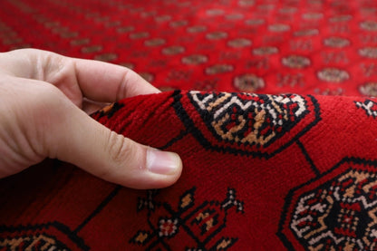 252 x 347 cm | Fine Bokhara Afghan Tribal Hand Knotted Carpet