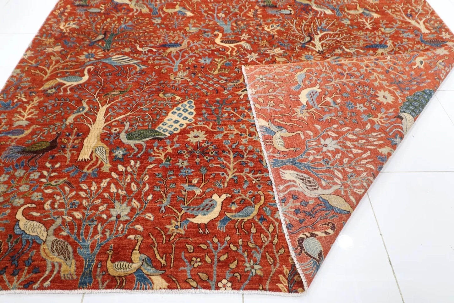 302 x 413 cm | Birds Afghan Hand Knotted Carpet