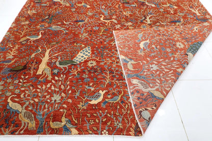 302 x 413 cm | Birds Afghan Hand Knotted Carpet