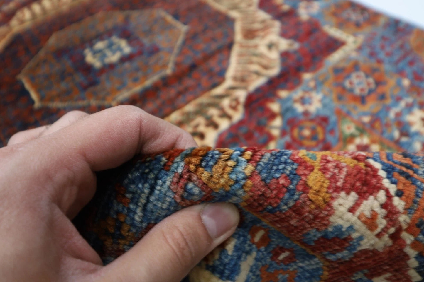 82 x 925 cm | Mamluk Blue Afghan Tribal Hand Knotted Wool Runner