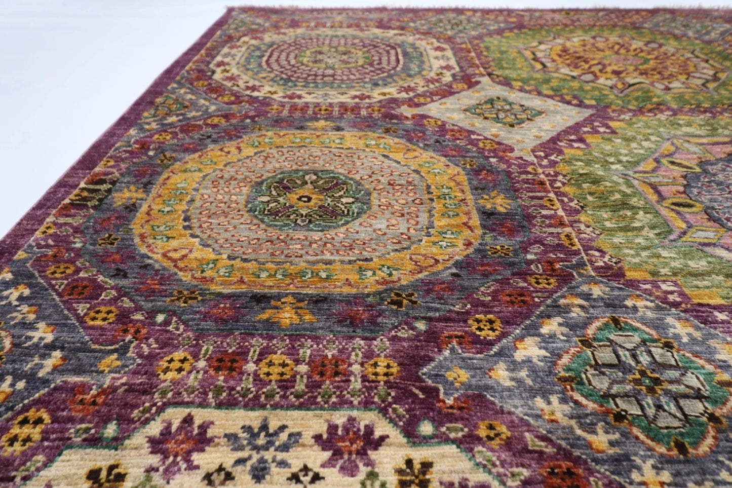 197 x 295 cm | Mamluk Afghan Tribal Hand Knotted Carpet