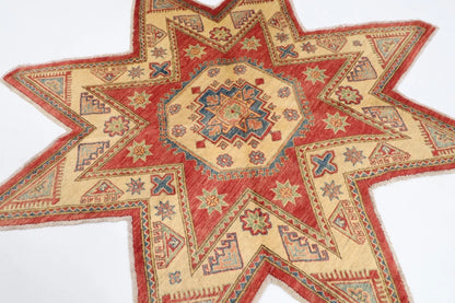 207 x 202 cm | Kazak Afghan Tribal Hand Knotted Wool Carpet