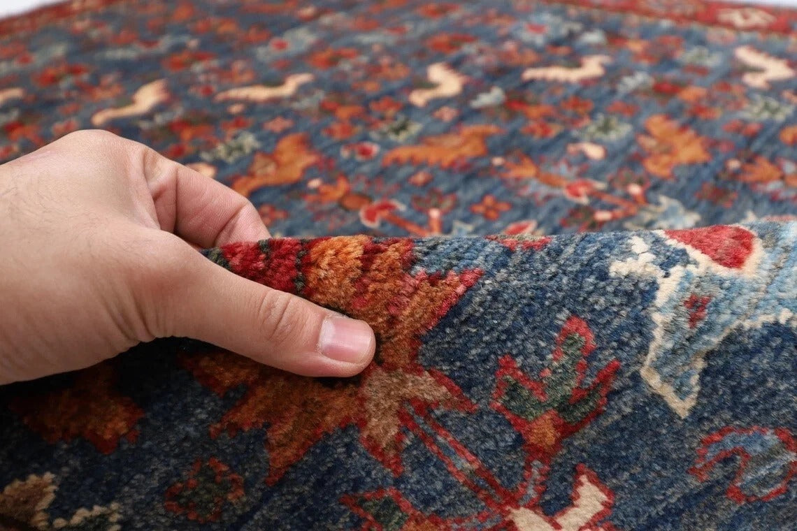 150 x 200 cm | Navy Afghan Tribal Hand Knotted Veg Dye Wool carpet