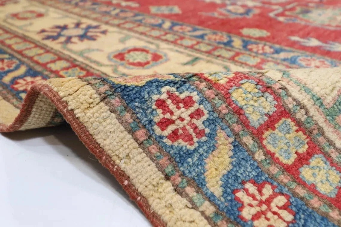 202 x 283 cm | Kazak Afghan Tribal Hand Knotted Carpet