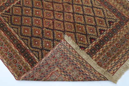 149 x 164 cm | Accent Afghan Tribal Hand Knotted Veg Dye Wool carpet