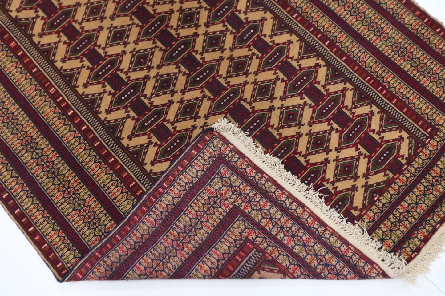 124 x 164 cm | Afghan Tribal Hand Knotted Veg Dye Wool carpet