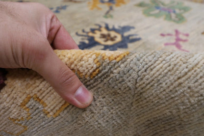 183 x 269 cm | Oushak Gray Afghan Tribal Hand Knotted Veg Dye Wool Carpet