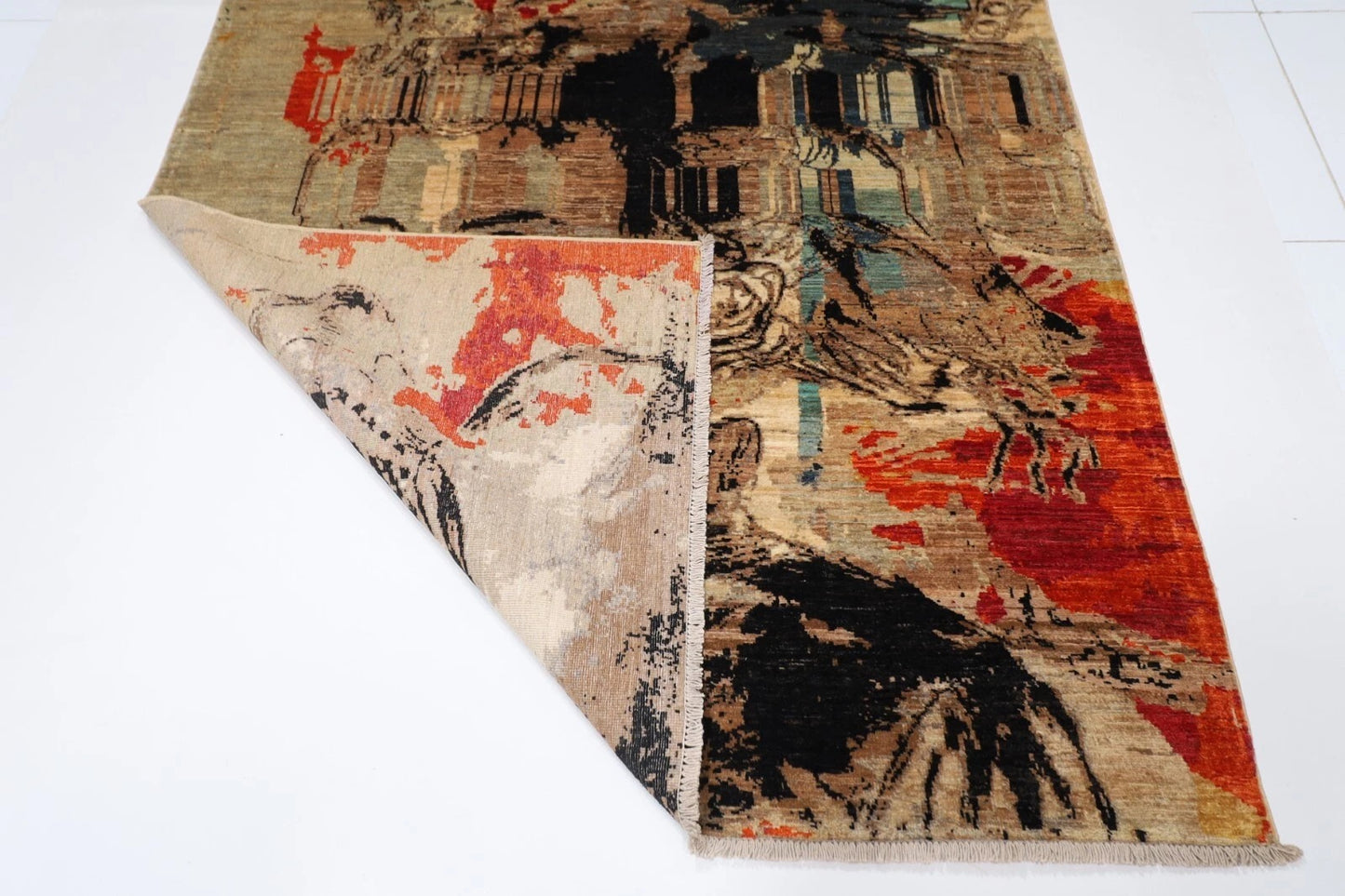 169 x 242 cm | Art Afghan Tribal Hand Knotted Veg Dye Wool Carpet