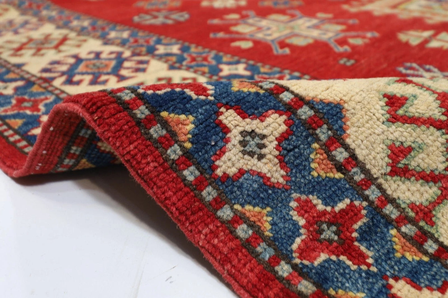 203 x 280 cm | Kazak Afghan Tribal Hand Knotted Carpet