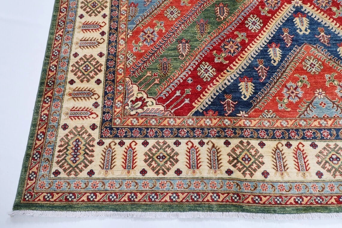 276 x 413 cm | Kazak Afghan Tribal Hand Knotted Carpet