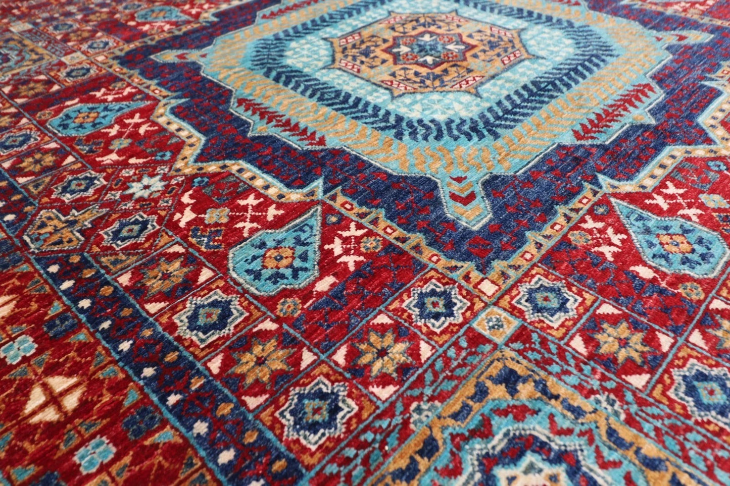 249 x 294 cm | Mamluk Afghan Tribal Hand Knotted Carpet