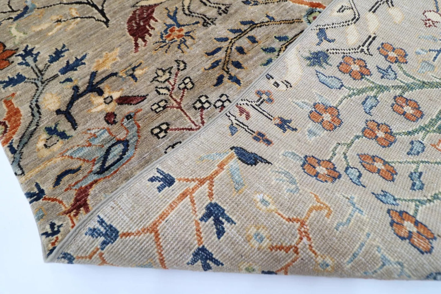 151 x 204 cm | Birds Afghan Tribal Hand Knotted Veg Dye Wool carpet