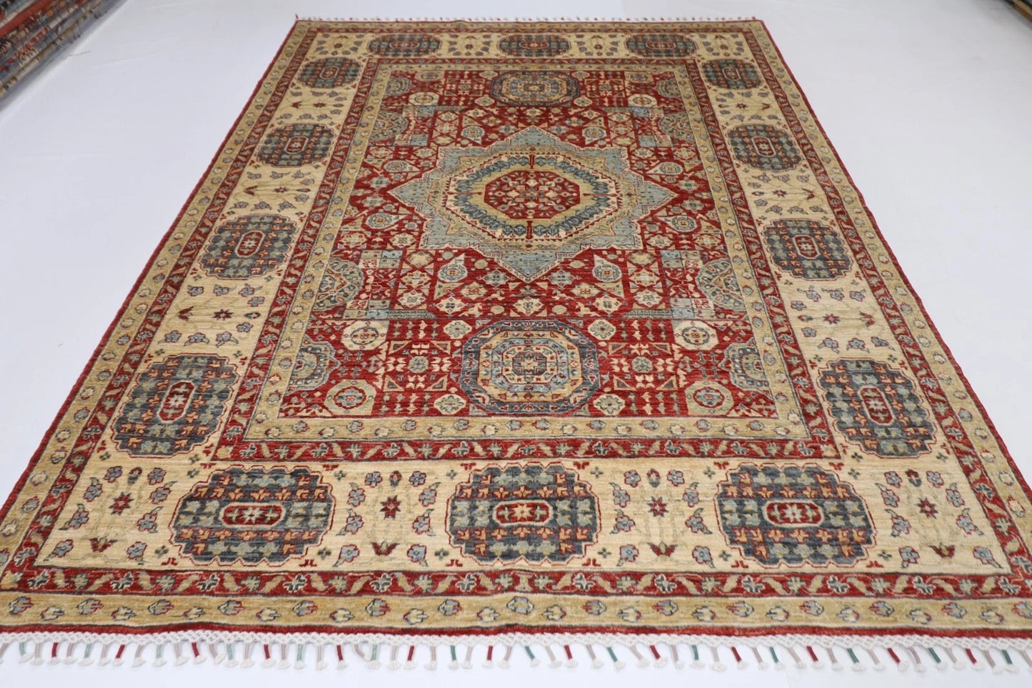 207 x 284 cm | Mamluk Afghan Tribal Hand Knotted Carpet