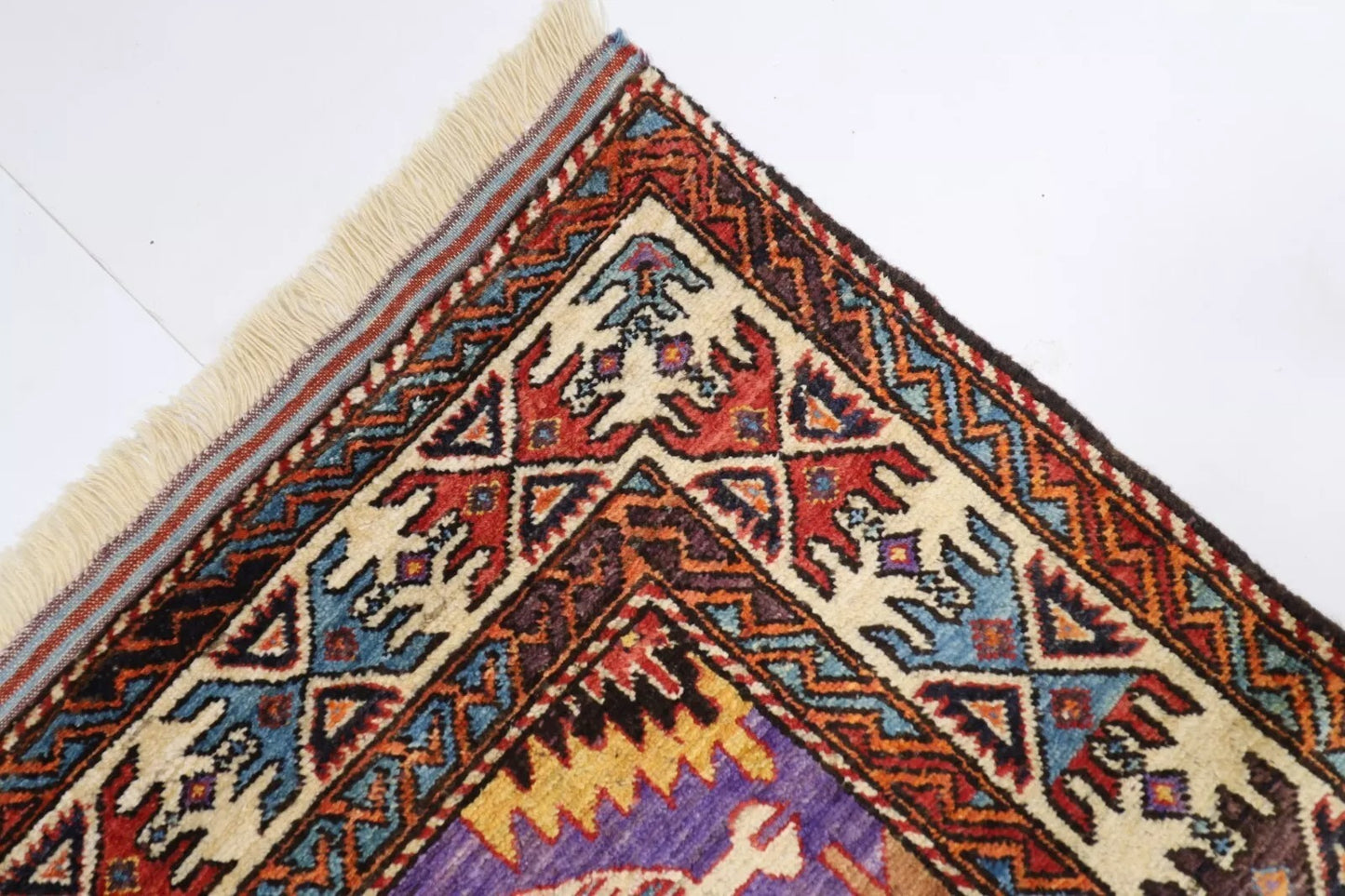 160 x 226 cm | Purple Afghan Tribal Hand Knotted Veg Dye Wool carpet